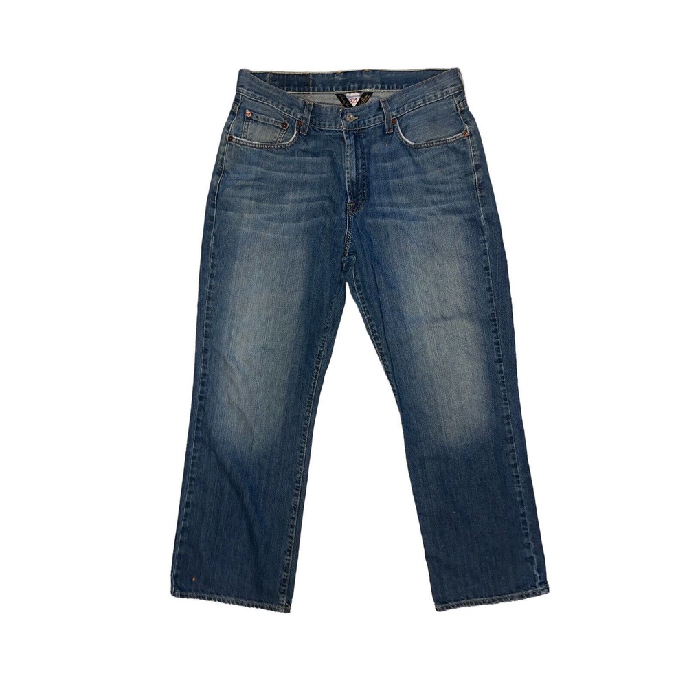 Lucky Brand Bootcut Jeans Men 34x30 Blue Slim Bootleg Distressed Vintage Stretch